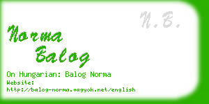 norma balog business card